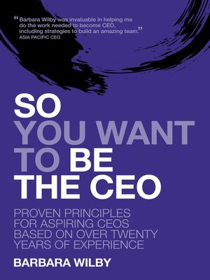cover image of So You Want to Be the CEO